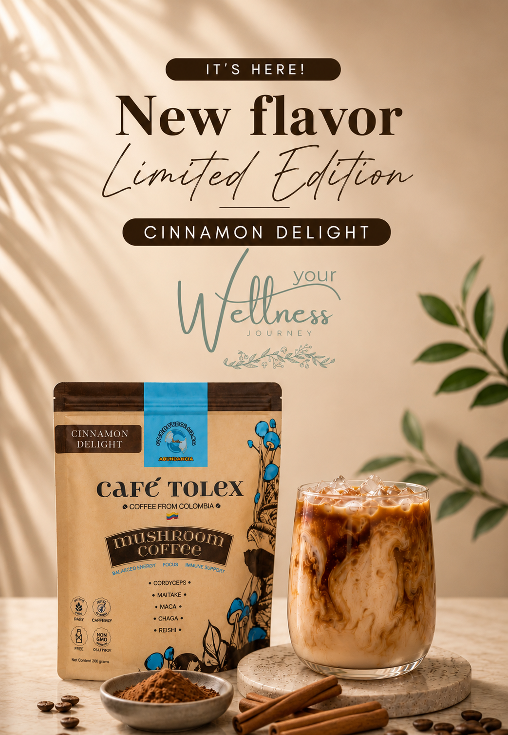 Limited Edition Cinnamon Delight Mushroom Coffee